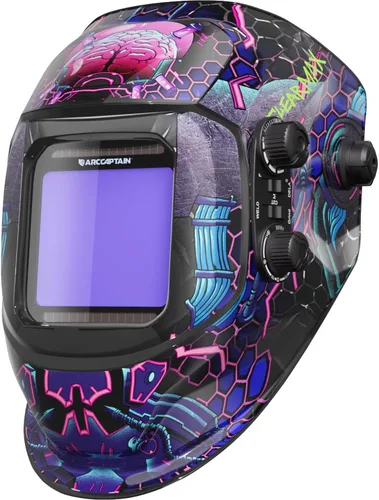 Miniatura 12 de ARCCAPTAIN Casco de Soldadura con Pantalla de Visualización Grande de 3.94"X3.66" Color Verdadero Oscurecimiento Automático Alimentado por Energía