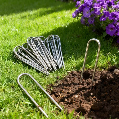 Miniatura 7 de Atlantic Estacas de jardín de acero inoxidable para paisajes. (4 "-U-10 piezas)