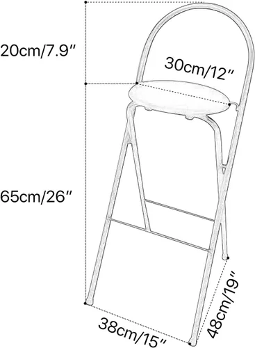 Miniatura 2 de Taburetes de bar modernos para desayuno, taburete plegable de madera con reposapiés trasero, taburete de bar plegable, altura de 26 pulgadas/28