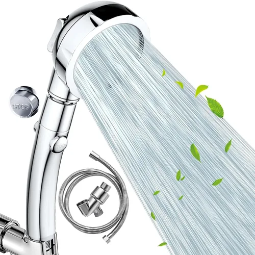 NOSAME Cabezal de Ducha, Filtro de Filtración de Alta Presión para Ahorro de Agua con 3 Modos de Función, Rociador de Mano para Piel y Cabello Secos