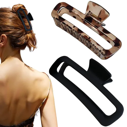 Pinzas para el cabello de 5 pulgadas, irrompibles, cuadradas, rectangulares, color neutro, para cabello grueso y rizado, largo, para mujeres, A 5