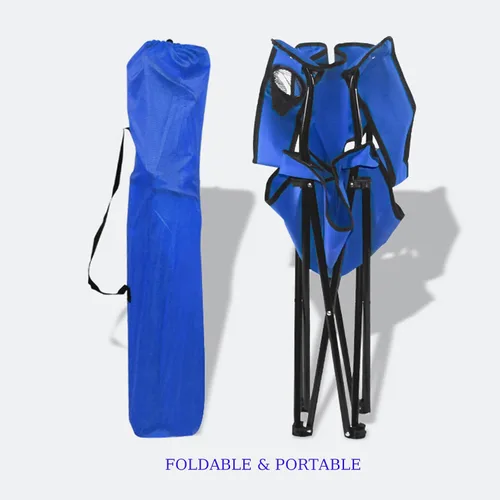 Miniatura 7 de ZONEMEL Silla de camping portátil, diseño de reposabrazos, asiento y respaldo totalmente acolchados, bolsillo lateral, portavasos y bolsa