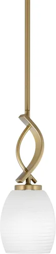 Miniatura 137 de Toltec Lighting Cavella Stem Colgado Mini colgante, acabado grafito, vidrio de muselina blanca de 4 pulgadas