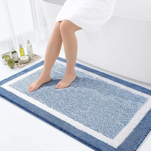 Miniatura 11 de OLANLY Alfombras de baño 24x16, tapete de baño de microfibra extra suave y absorbente, antideslizante, lavable a máquina, alfombra de baño esponjosa