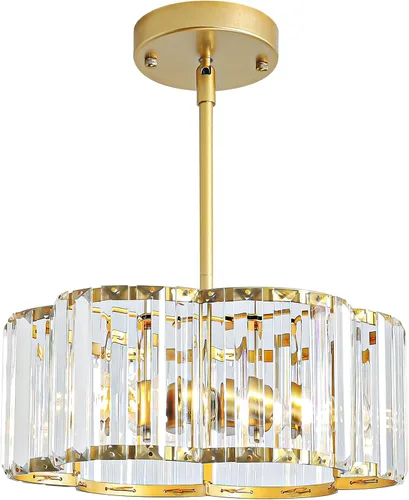 Candelabro pequeño de cristal dorado, lámpara moderna de 3 luces para comedor sobre la mesa, accesorio de iluminación redondo para pasillo de