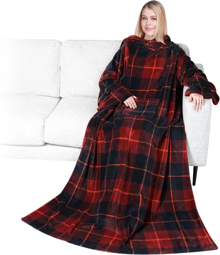 Miniatura 22 de PAVILIA Wearable Blanket with Sleeves for Adult Women Men, Cozy Fleece Warm Wrap Throw with Arms, Gifts for Christmas, Wife