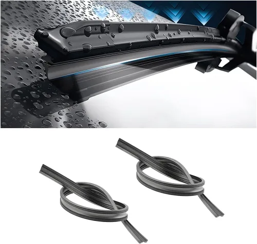 Miniatura 7 de 4 piezas de repuesto para limpiaparabrisas, tiras de goma ajustables para parabrisas de coche, tiras de silicona sin marco para ventanas, accesorios