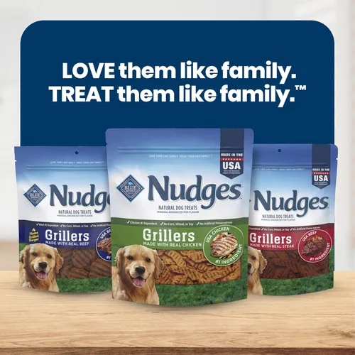 Miniatura 9 de Blue Buffalo Nudges Grillers - Golosinas naturales para perros, fabricadas en los Estados Unidos con pollo real, bolsa de 16 onzas