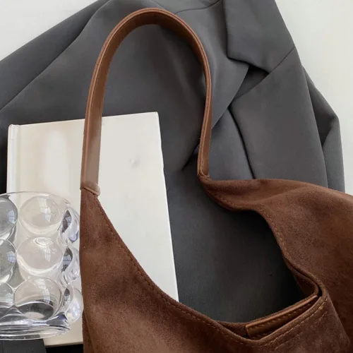 Miniatura 7 de Bolsos de ante modernos para mujer Bolsos de trabajo Bolsos de ante retro Bolso de mano holgado para viajes Bolso de oficina Bolso universitario 2025