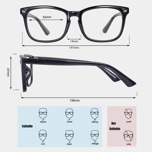 Miniatura 3 de MAXJULI - Lentes de bloqueo de luz azul, para lectura en computadora, juegos, televisión, teléfonos para mujeres y hombres (negro brillante)