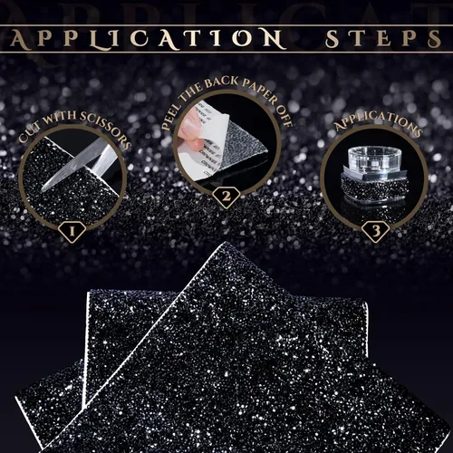 Miniatura 4 de Calcomanías de diamantes de imitación brillantes, diamantes de imitación para manualidades, calcomanías autoadhesivas para automóvil, decoración