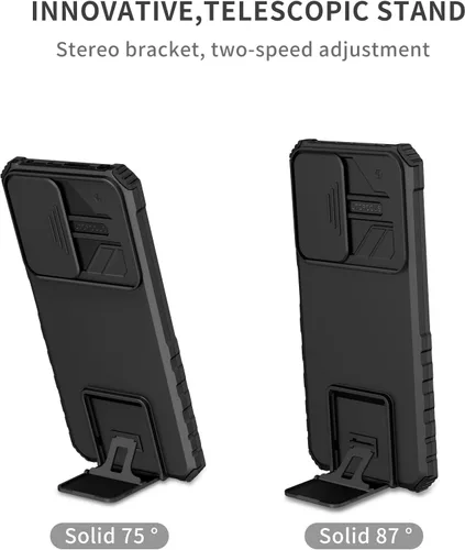 Miniatura 3 de Asuwish Funda de teléfono para Xiaomi Redmi Note 11 Pro 4G/5G con protector de pantalla de vidrio templado y cubierta de cámara deslizante Soporte
