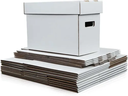 PIT66 10 cajas de almacenamiento de cómics con tapas cortas capacidad para 150-175 libros de cómics apilables y duraderos, color blanco