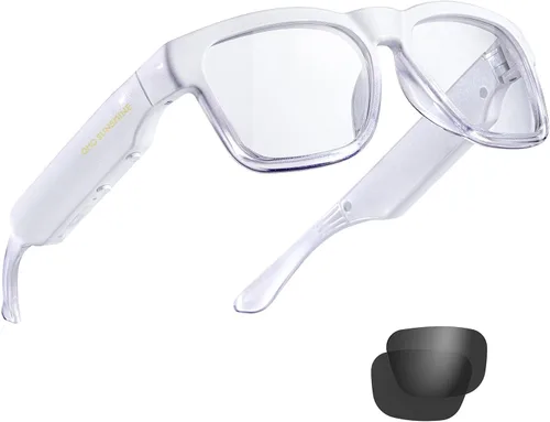 Miniatura 9 de OhO sunshine Gafas Bluetooth con unidad flash USB de 128 GB y grabadora de voz, para sonido de oído abierto, música sin conexión, almacenamiento