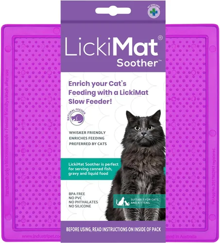 Miniatura 14 de LickiMat Chupete clásico, tapete para lamer lento para gatos, reductor de ansiedad y aburrimiento; perfecto para alimentos, golosinas, yogur