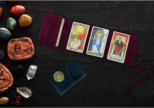 Miniatura 4 de Knana 3 piezas Tarjetero de Tarot Bolso de Terciopelo Accesorios de Tarot - Púrpura y Azul Oscuro Estilo 3