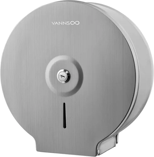 Miniatura 8 de Dispensador Comercial de Papel Higiénico Jumbo, Soporte de Pared de Acero Inoxidable para Rollos de 9 Pulgadas, Dispensador de Papel Higiénico