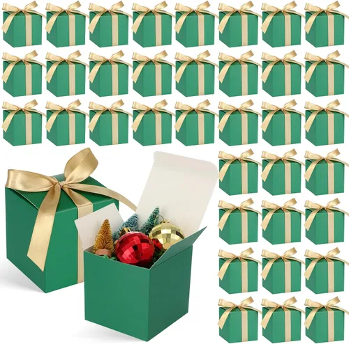 Miniatura 9 de Jutom 100 mini cajas de regalo, cajas de dulces extra pequeñas de papel con cinta dorada para el día de San Valentín, cumpleaños, boda, aniversario