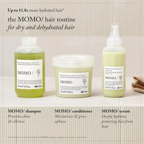 Miniatura 8 de Davines MOMO/Conditioner, Deep Moisturizing Formula for Dry or Dehydrated Hair - Hydrates & Detangles for Softness & Shine - Apricots Restores