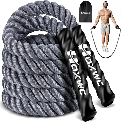 HOXWC Cuerda de Saltar, Cuerda de Saltar con Peso para Fitness, Cuerdas de Saltar Pesadas para Hombres Mujeres Niños, Set de Equipo de Entrenamiento