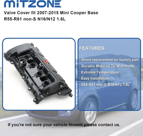 Miniatura 3 de MITZONE Cubierta de válvula de culata compatible con 2007-2016 Mini Cooper Base R55-R61 non-S N16/N12 1.6L Reemplazar 11127646554