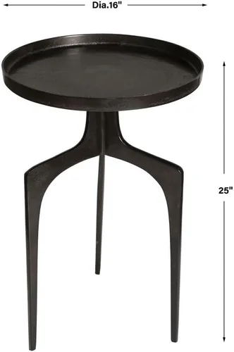 Miniatura 3 de Uttermost Kenna - Mesa decorativa de metal de bronce texturizado de 16 pulgadas de ancho