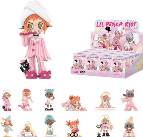 Miniatura 9 de POP MART Lil Peach Riot Sleepover Series Cajas Ciegas de Figuras, Figuras de Acción de Diseño Aleatorio, Juguetes Coleccionables para Decoración