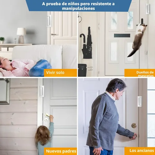 Miniatura 7 de Cerradura de refuerzo de puerta de seguridad para el hogar, pestillo de seguridad adicional para puertas delanteras, dispositivos de seguridad