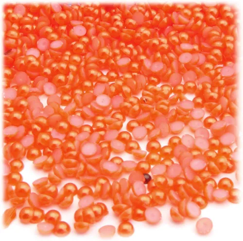 Miniatura 25 de 288 cuentas de media cúpula con acabado perlado, redondas, 0.157 in, rosa claro Rosa claro bebé