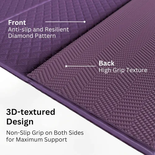 Miniatura 4 de Esterilla plegable para ejercicios de yoga, ligera, antideslizante y fácil de almacenar para yoga, pilates, entrenamientos en casa y ejercicios