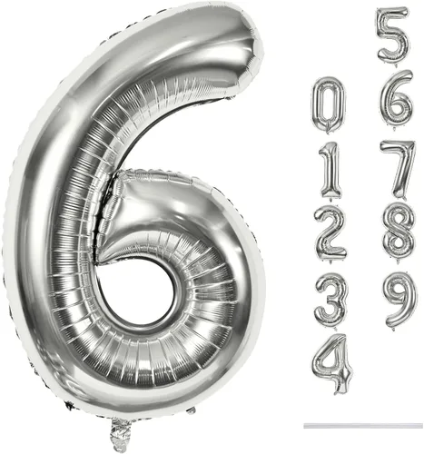 Miniatura 31 de Globo dorado champán con el número 5, globos de aluminio autoinflables grandes de 40 pulgadas del 0 al 9, globo de helio digital 5 dorado claro