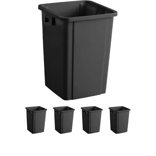 Miniatura 31 de Bote de basura cuadrado negro de 19 galones para restaurante, papelera comercial, papelera de plástico alto, papelera industrial, papelera cuadrada