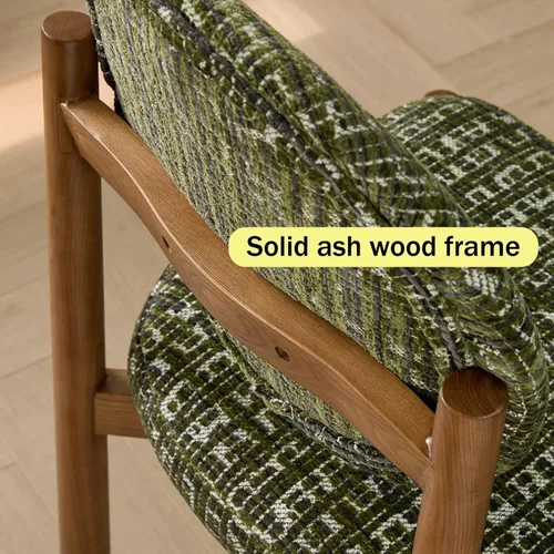Miniatura 7 de Upholstered Dining Chairs with Fabric/Plush Cushion, Wooden Dining Room Chair Set of 1/2/4, Kitchen Chair for Living Room Balcony Black+brown