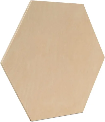 Miniatura 2 de Espacios hexagonales de madera sin terminar de 10 pulgadas, paquete de 2 recortes hexagonales para formas de madera de manualidades y decoración