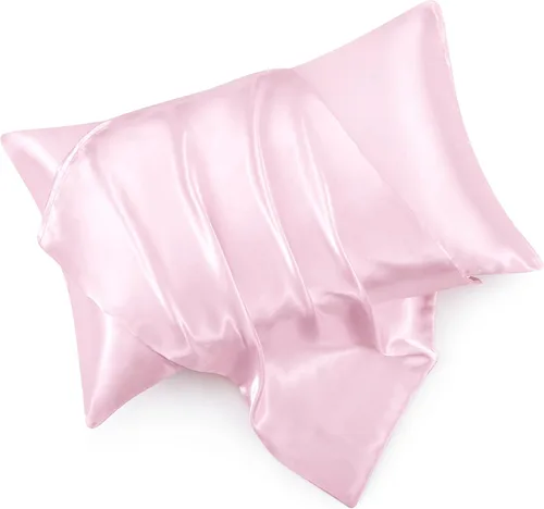 Miniatura 14 de Juego de 2 fundas de almohada de satén negro estándar con cierre de sobre, funda de almohada de seda negra para cabello y piel (20 x 26 pulgadas)