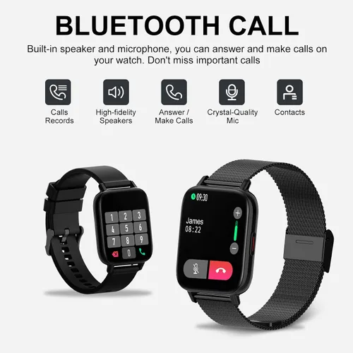Miniatura 2 de Reloj inteligente para mujer (respuesta/hacer llamadas) 1.7 pulgadas pantalla táctil rastreador de fitness con paso de calorías reloj digital