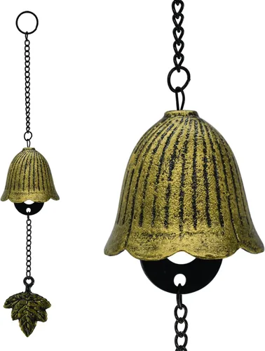 Miniatura 9 de Campanillas de viento de hojas japonesas, pequeño colgante de campana de viento para colgar en el exterior, de hierro fundido, adorno para bendecir