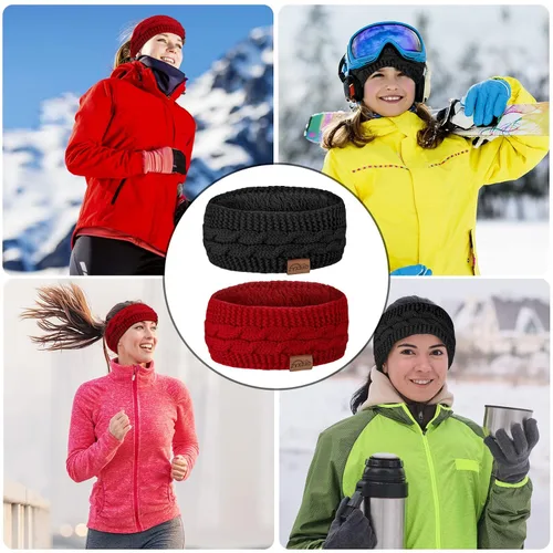 Miniatura 6 de ZYXBBD Winter Headbands for Women Ear Warmer-Ear Warmers for Women Knit Headbands Thicken Elastic Ear Muffs Winter Women for Outdoor Sports,Skiing