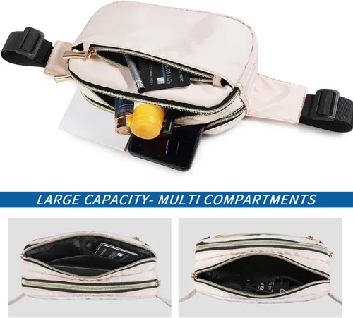 Miniatura 4 de Riñoneras para mujeres y hombres, a la moda, de talla grande, para niñas y niños, con 5 bolsillos, cinturón ajustable, linda bolsa de cadera