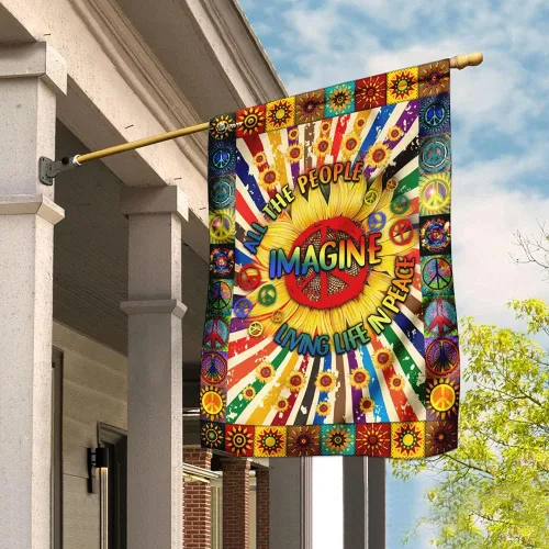 Miniatura 14 de Banderas PSL318F - Bandera hippie de personas que viven la vida en paz PSL318F, bandera de jardín (11.5 x 17.5 pulgadas), banderas de jardín de casa