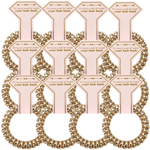 Miniatura 14 de Lazos para el cabello, 12 bobinas en espiral para despedida de soltera, regalo de dama de honor para novia, boda, mujeres, fiestas, invitados, Negro