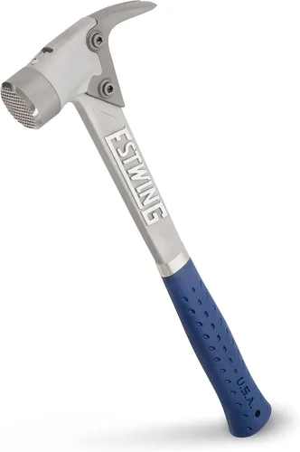 ESTWING AL-PRO Martillo de Encuadre de Aluminio - 14 oz Garra Recta Rasgadora con Cara Fresada y Agarre de Reducción de Impactos - ALBLM