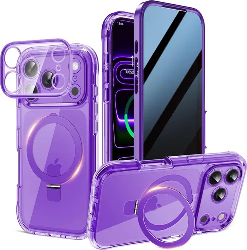Miniatura 27 de Funda magnética de privacidad para iPhone 17 Pro Max [Cartulina con purpurina para bricolaje] [Soporte magnético invisible] Protector de pantalla