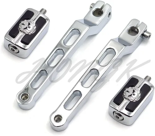 Miniatura 5 de HONGK - Palancas de cambio de talón/punta de aluminio cromado con clavijas de palanca de cambios compatibles con H-D Heritage Softail FLST