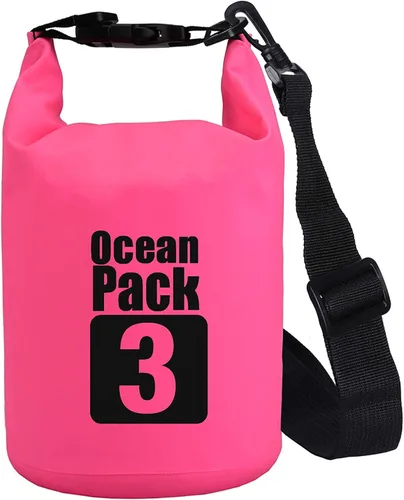 2L/3L/5L/10L/15L/20L/30L 500D Lona resistente PVC impermeable bolsa seca saco para kayak/canoa/pesca/rafting/natación/campamento/snowboard Rosado