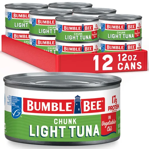 Miniatura 12 de Bumble Bee - Atún en trozos ligero en agua, lata de 340 g - Atún Skipjack capturado salvajemente - 17 g de proteína por porción - MSC Certificado