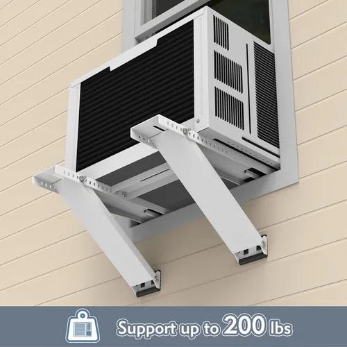 Miniatura 4 de Flamorrow Soporte de aire acondicionado de ventana, soporte de aire acondicionado resistente con 2 brazos, soporte universal de CA para ventana