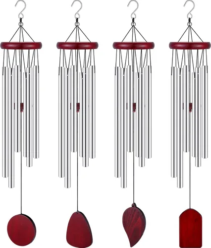 Miniatura 9 de Tatuo 4 Piezas Carillones de Viento Conmemorativos de 28 Pulgadas de Madera Carillones de Viento de Condolencia Regalo de Condolencias DIY