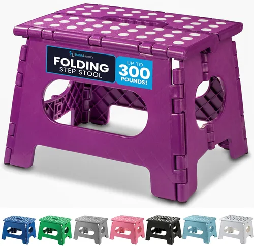 Miniatura 11 de Handy Laundry Taburete plegable de paso - Taburete plegable lo suficientemente resistente para apoyar a adultos y lo suficientemente seguro
