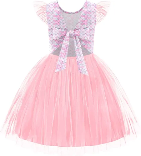 Miniatura 17 de Arshiner Vestido tutú de verano para niñas pequeñas, de tul sin espalda, para fiesta, cumpleaños, vestidos de algodón, 2-6 años